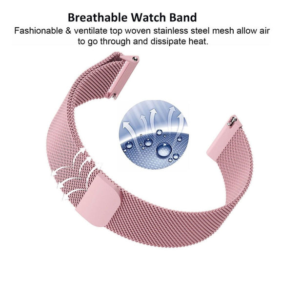 For Fitbit Versa 2 / Fitbit Versa / Fitbit Versa Lite Milanese Watch Band,, Small Size: 2.3x22.5cm(Rose Gold)