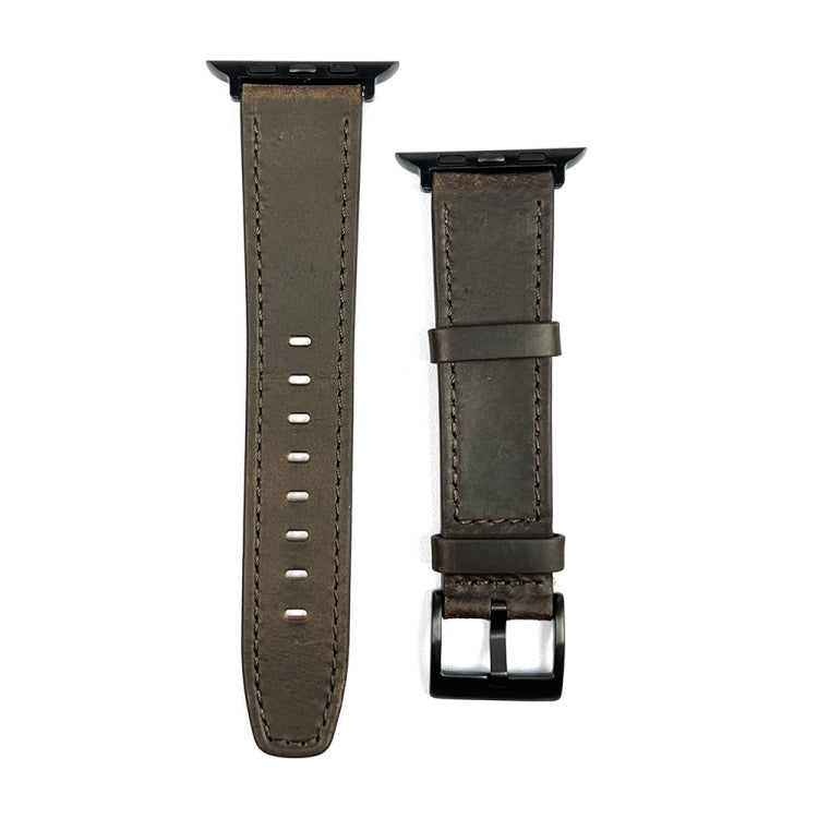 For Apple Watch 9 45mm Retro Texture Leather Watch Band(Coffee Color) - Watch Bands by PMC TechLife | Online Shopping South Africa | PMC TechLife