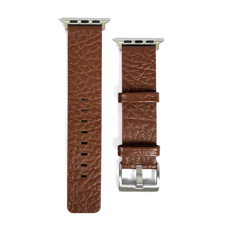 For Apple Watch 9 41mm Buffalo Leather Watch Band(Brown) - Watch Bands by PMC TechLife | Online Shopping South Africa | PMC TechLife