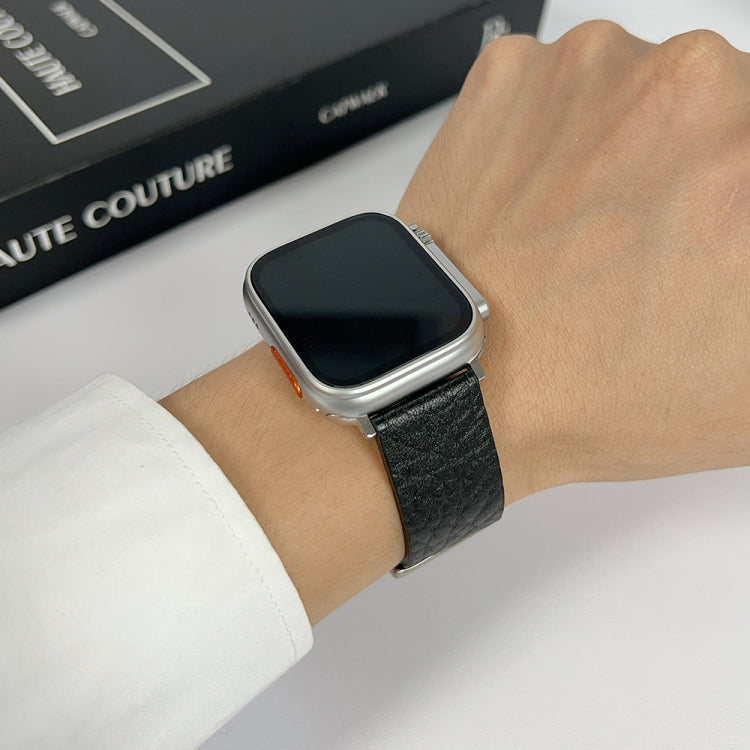 For Apple Watch 9 41mm Buffalo Leather Watch Band(Brown) - Watch Bands by PMC TechLife | Online Shopping South Africa | PMC TechLife