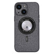 For iPhone 15 Plus Cloth Texture MagSafe Magnetic PU Phone Case(Grey) - iPhone 15 Plus Cases by PMC TechLife | Online Shopping South Africa | PMC TechLife | Buy Now Pay Later Mobicred