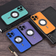 For iPhone 15 Plus Cloth Texture MagSafe Magnetic PU Phone Case(Grey)