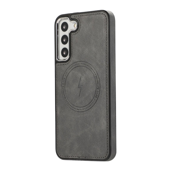 For Samsung Galaxy S23+ 5G Side Leather Magsafe Phone Case(Gray)