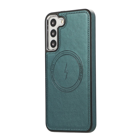 For Samsung Galaxy S23 5G Side Leather Magsafe Phone Case(Green)
