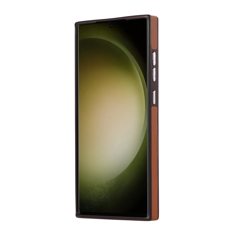 For Samsung Galaxy S22 Ultra 5G Side Leather Magsafe Phone Case(Brown)