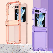 For Samsung Galaxy Z Flip5 GKK Electroplated Airbag Hinge Shockproof Phone Case(Transparent Green)