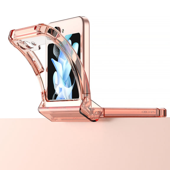 For Samsung Galaxy Z Flip5 GKK Electroplated Airbag Hinge Shockproof Phone Case(Transparent Green)