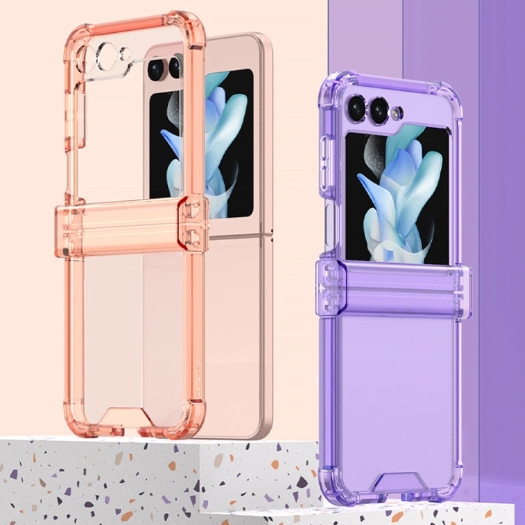 For Samsung Galaxy Z Flip5 GKK Electroplated Airbag Hinge Shockproof Phone Case(Transparent)
