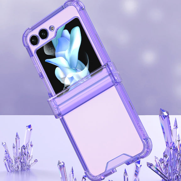 For Samsung Galaxy Z Flip5 GKK Electroplated Airbag Hinge Shockproof Phone Case(Transparent)