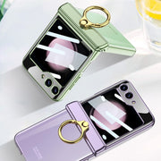 For Samsung Galaxy Z Flip5 GKK Magnetic Folding Phantom Rotary Phone Case with Ring Holder(Black)