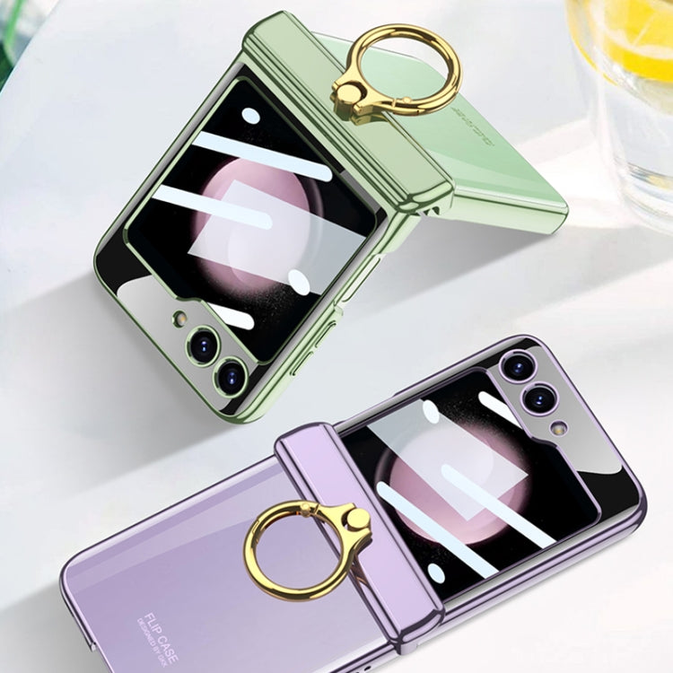 For Samsung Galaxy Z Flip5 GKK Magnetic Folding Phantom Rotary Phone Case with Ring Holder(Black)
