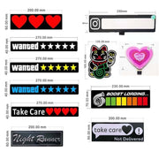 EL Luminous Car Stickers Cold Light Car Stickers Car Luminous Pattern Decoration(Wanted Blue)