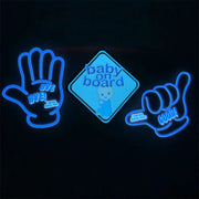 EL Luminous Car Stickers Cold Light Car Stickers Car Luminous Pattern Decoration(Wanted Blue)
