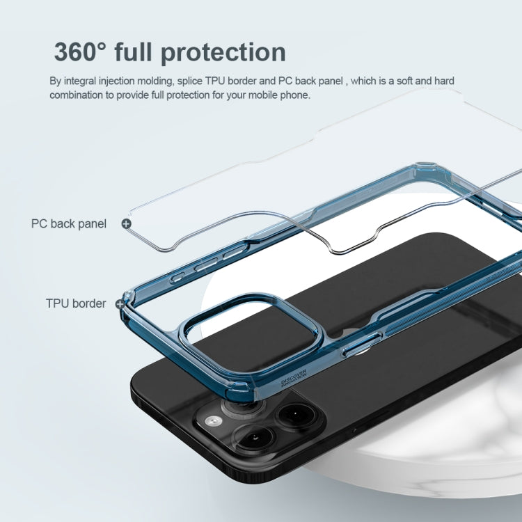For iPhone 15 Pro NILLKIN Ultra Clear PC + TPU Phone Case(Blue) - iPhone 15 Pro Max Cases by NILLKIN | Online Shopping South Africa | PMC Jewellery | Buy Now Pay Later Mobicred