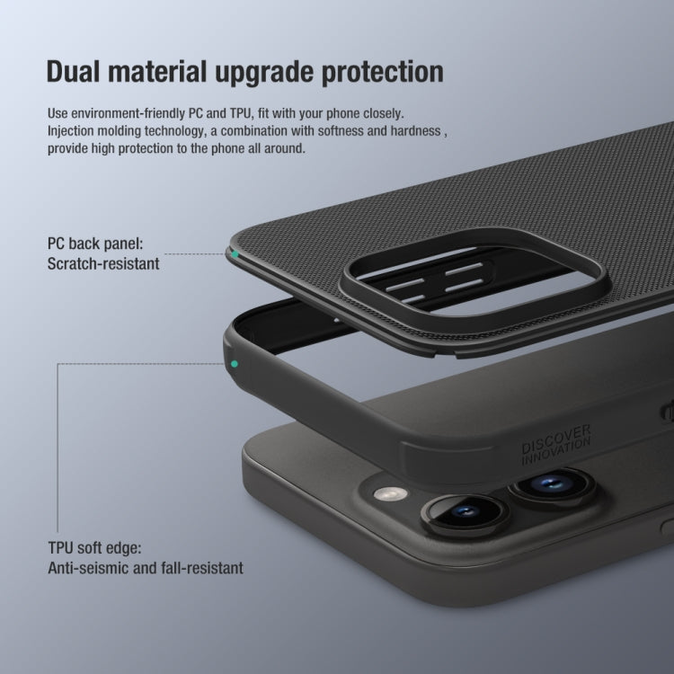 For iPhone 15 Pro Max NILLKIN Frosted Shield Pro PC + TPU Phone Case(Black) - free shipping - PMC TechLife - Order now!