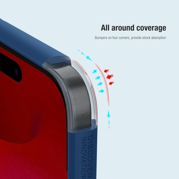 For iPhone 15 Pro NILLKIN Frosted Shield Pro PC + TPU Phone Case(Blue)