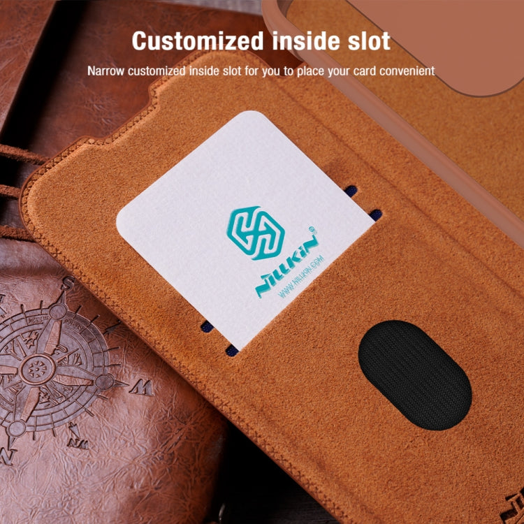 For Samsung Galaxy A55 NILLKIN QIN Series Pro Sliding Camera Cover Design Leather Phone Case(Black) - Galaxy Phone Cases by NILLKIN | Online Shopping South Africa | PMC TechLife