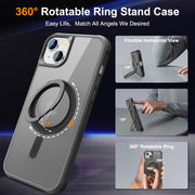 For iPhone 15 Plus MagSafe Magnetic Rotating Holder Phone Case(Black)