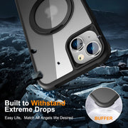 For iPhone 15 Plus MagSafe Magnetic Rotating Holder Phone Case(Black)