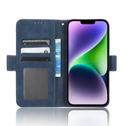 For iPhone 15 Pro Max Skin Feel Calf Texture Card Slots Leather Phone Case(Blue)