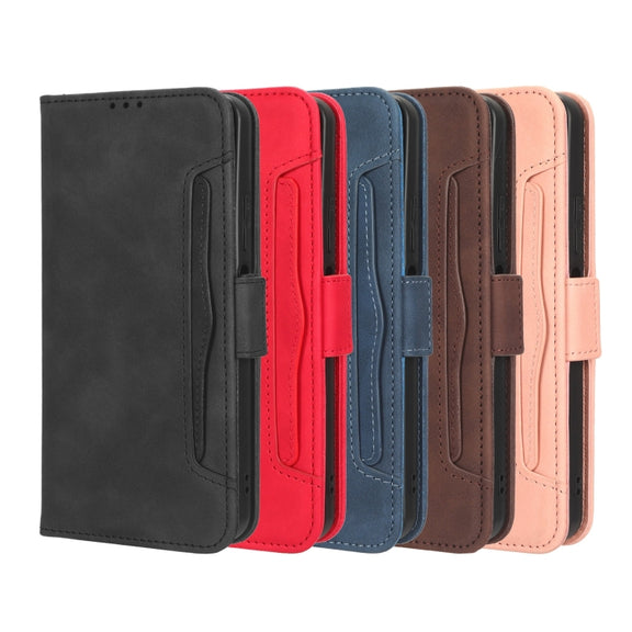 For iPhone 15 Pro Max Skin Feel Calf Texture Card Slots Leather Phone Case(Black)