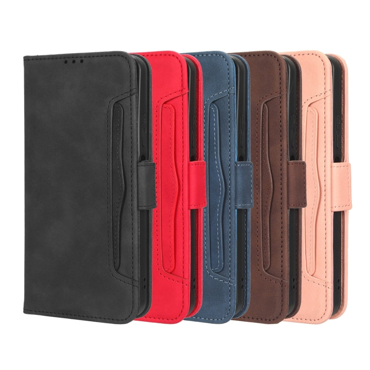 For iPhone 15 Pro Max Skin Feel Calf Texture Card Slots Leather Phone Case(Black)