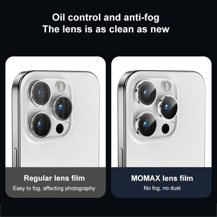 For iPhone 15 Pro / 15 Pro Max MOMAX Eagle Eye Independent Full Cover Phone Lens Glass Film(Black) - iPhone 15 Pro Max Cases by MOMAX | Online Shopping South Africa | PMC Jewellery | Buy Now Pay Later Mobicred