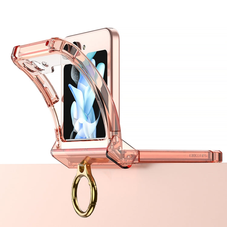 For Samsung Galaxy Z Flip5 Gkk Airbag Hinge Silicone Phone Case with Ring Holder(Transparent Green) - free shipping - PMC TechLife - Order now!