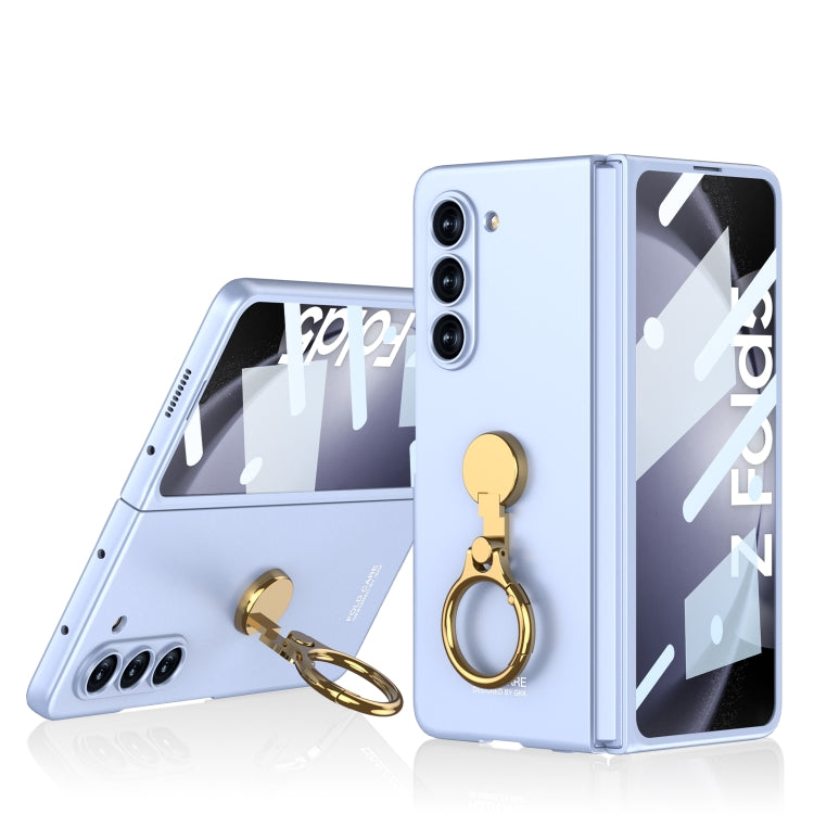 For Samsung Galaxy Z Fold5 GKK Ultra-thin Triaxial Ring Holder PC Phone Case(Light Blue) - free shipping - PMC TechLife - Order now!