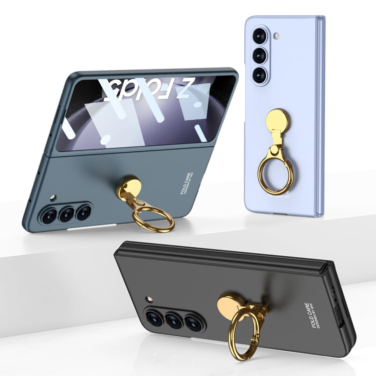 For Samsung Galaxy Z Fold5 GKK Ultra-thin Triaxial Ring Holder PC Phone Case(Light Blue) - free shipping - PMC TechLife - Order now!