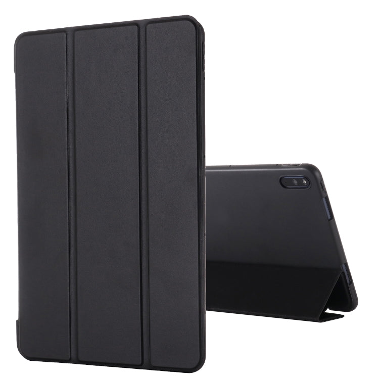 For Huawei Matepad 10.4 GEBEI Shockproof Horizontal Flip Leather Case with Three-folding Holder(Black) - Huawei by GEBEI | Online Shopping South Africa | PMC Jewellery | Buy Now Pay Later Mobicred