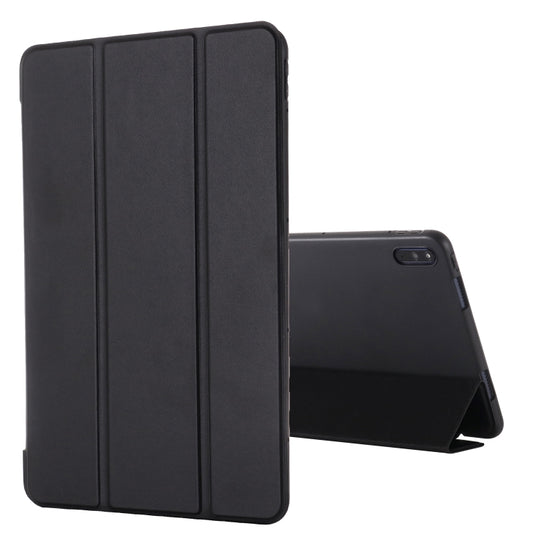 For Huawei Matepad 10.4 GEBEI Shockproof Horizontal Flip Leather Case with Three-folding Holder(Black) - Huawei by GEBEI | Online Shopping South Africa | PMC Jewellery | Buy Now Pay Later Mobicred
