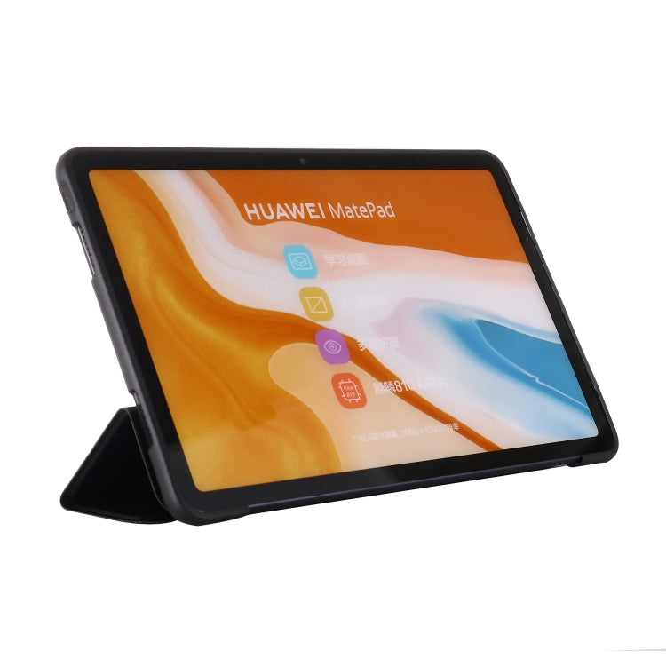 For Huawei Matepad 10.4 GEBEI Shockproof Horizontal Flip Leather Case with Three-folding Holder(Black) - Huawei by GEBEI | Online Shopping South Africa | PMC Jewellery | Buy Now Pay Later Mobicred