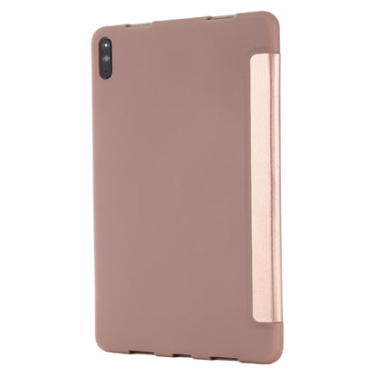 For Huawei Matepad 10.4 GEBEI Shockproof Horizontal Flip Leather Case with Three-folding Holder(Rose Gold) - Huawei by GEBEI | Online Shopping South Africa | PMC Jewellery | Buy Now Pay Later Mobicred