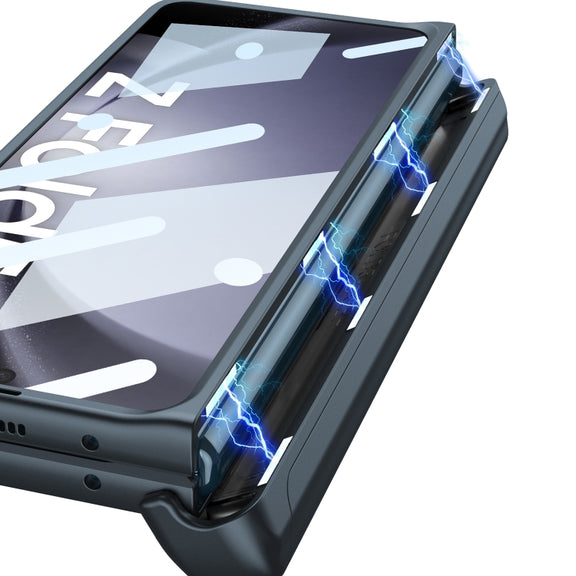 For Samsung Galaxy Z Fold5 GKK Integrated Folding Battle Shell PC Phone Case with Pen Box(Light Blue)