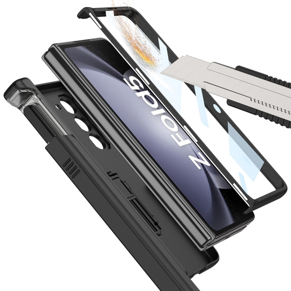 For Samsung Galaxy Z Fold5 GKK Integrated Folding Battle Shell PC Phone Case with Pen Box(Light Blue)