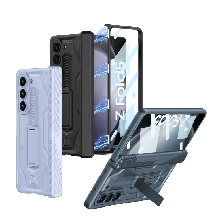 For Samsung Galaxy Z Fold5 GKK Integrated Magnetic Armor Flip Phone Case with Holder(Black) - Galaxy Z Fold5 Cases by GKK | Online Shopping South Africa | PMC TechLife
