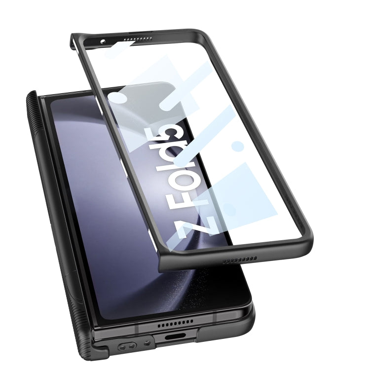 For Samsung Galaxy Z Fold5 GKK Integrated Magnetic Armor Flip Phone Case with Holder(Silver) - Galaxy Z Fold5 Cases by GKK | Online Shopping South Africa | PMC TechLife | Buy Now Pay Later Mobicred