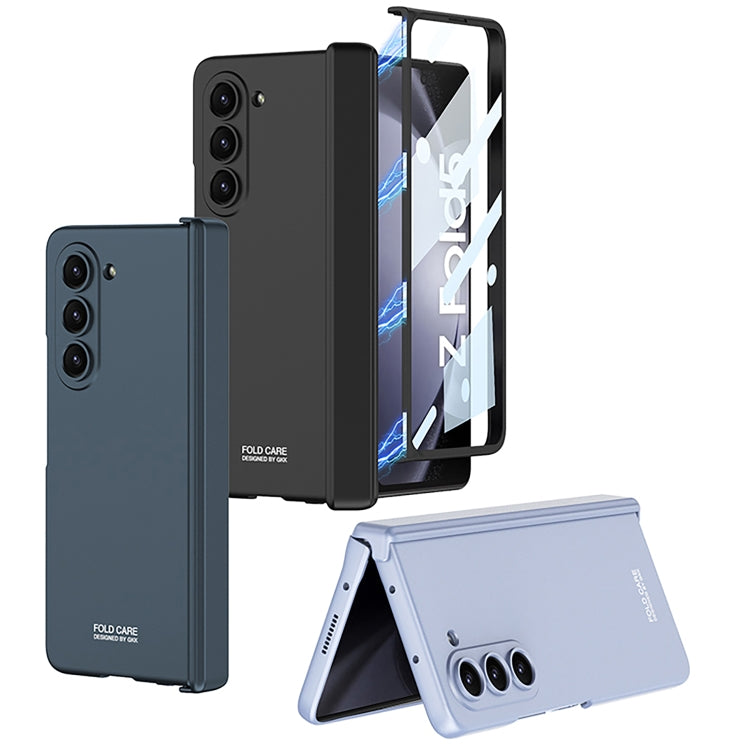 For Samsung Galaxy Z Fold5 GKK Integrated Magnetic Folding Hinge All-inclusive Phone Case(Silver)