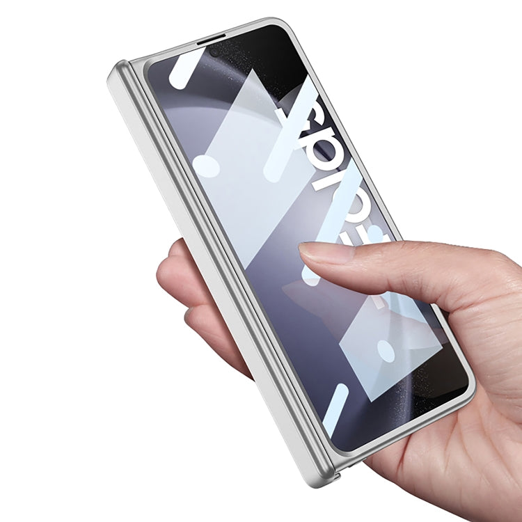 For Samsung Galaxy Z Fold5 GKK Integrated Magnetic Folding Hinge All-inclusive Phone Case(Silver)