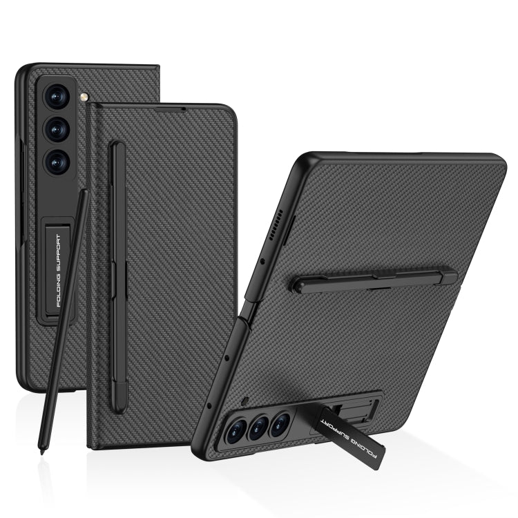 For Samsung Galaxy Z Fold5 GKK Flip Leather All-Inclusive Phone Case with Pen Holder(Carbon Fiber) - free shipping - PMC TechLife - Order now!