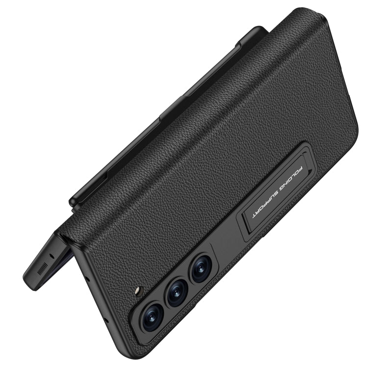 For Samsung Galaxy Z Fold5 GKK Flip Leather All-Inclusive Phone Case with Pen Holder(Silver)
