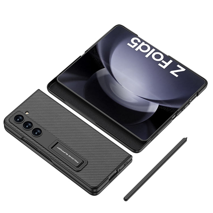 For Samsung Galaxy Z Fold5 GKK Flip Leather All-Inclusive Phone Case with Pen Holder(Silver)
