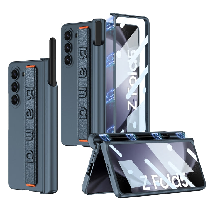 For Samsung Galaxy Z Fold5 GKK Integrated Magnetic Folding Hinge Phone Case with Wrist Strap & Pen Holder(Green) - Galaxy Z Fold5 Cases by GKK | Online Shopping South Africa | PMC TechLife