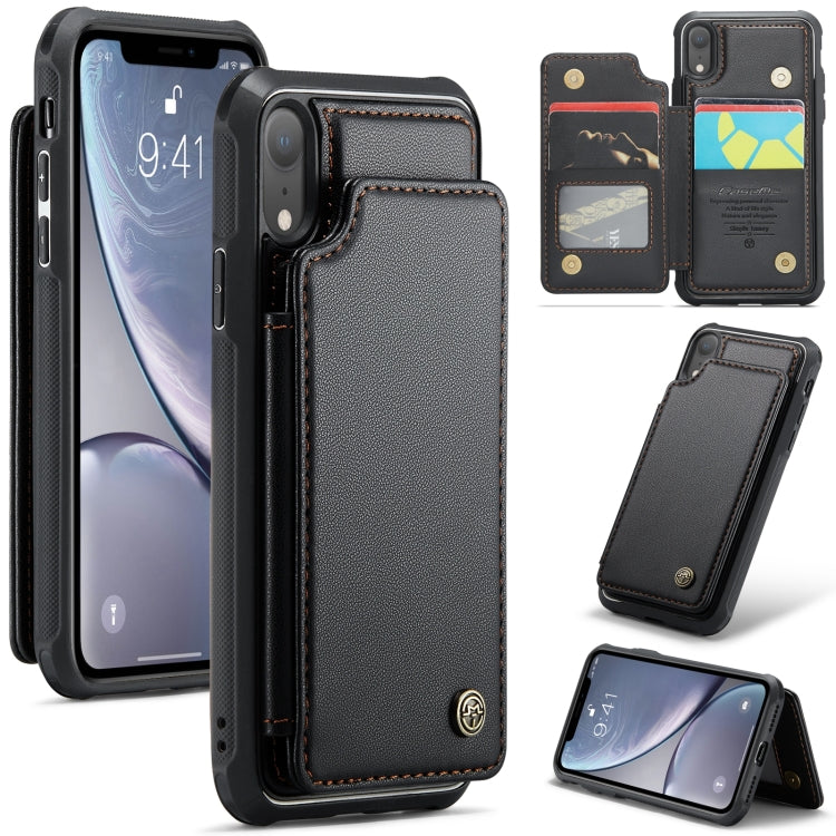For iPhone XR CaseMe C22 Card Slots Holder RFID Anti-theft Phone Case(Black) - free shipping - PMC TechLife - Order now!