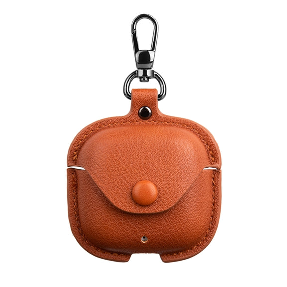 For Huawei FreeBuds SE 2 / SE 3 Leather TWS Earphone Protective Case with Hook(Light Brown)