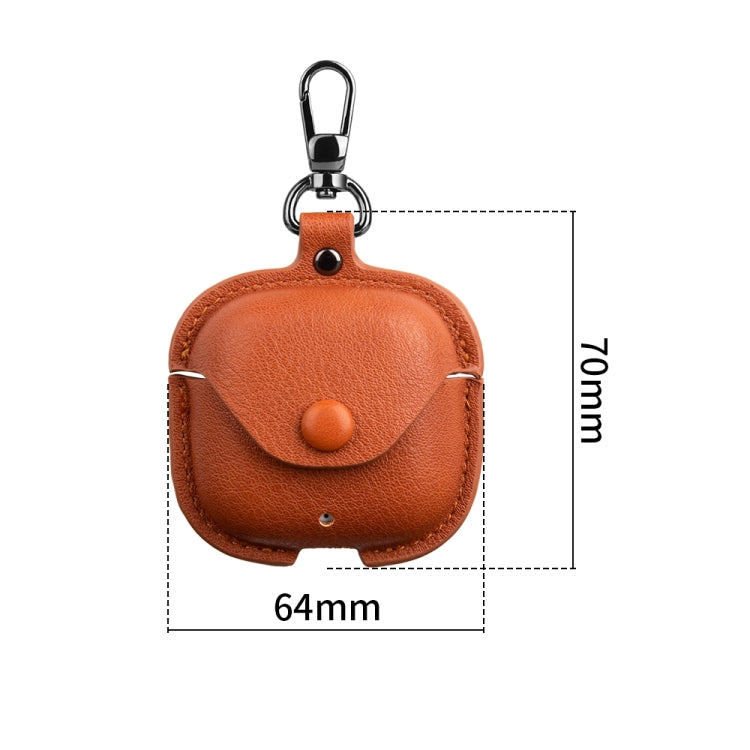 For Huawei FreeBuds SE 2 / SE 3 Leather TWS Earphone Protective Case with Hook(Light Brown)