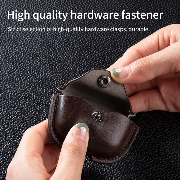 For Huawei FreeBuds SE 2 / SE 3 Leather TWS Earphone Protective Case with Hook(Black)