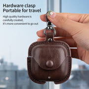 For Huawei FreeBuds SE 2 / SE 3 Leather TWS Earphone Protective Case with Hook(Light Brown)