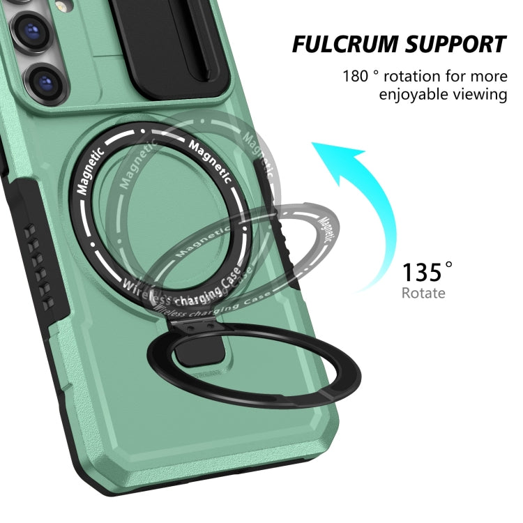 For Samsung Galaxy S23 FE 5G Sliding Camshield Magsafe Holder TPU Hybrid PC Phone Case(Light Blue) - Galaxy S23 FE 5G Cases by PMC TechLife | Online Shopping South Africa | PMC TechLife